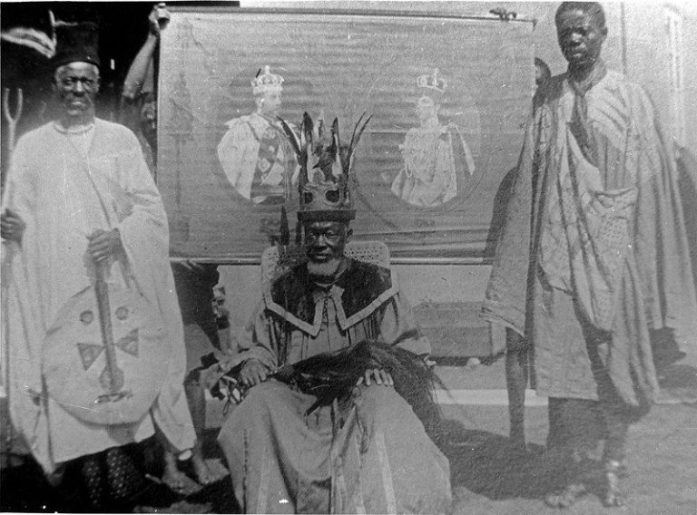 Obi Onitsha Sam Okosi I, the first Christian Obi of Onitsha, poses with European-style ‘royal’ regalia.