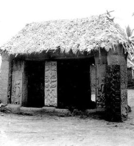 An Igbo house decorated with carvings. Credit: Kaycee Alozie and Isioma Ani