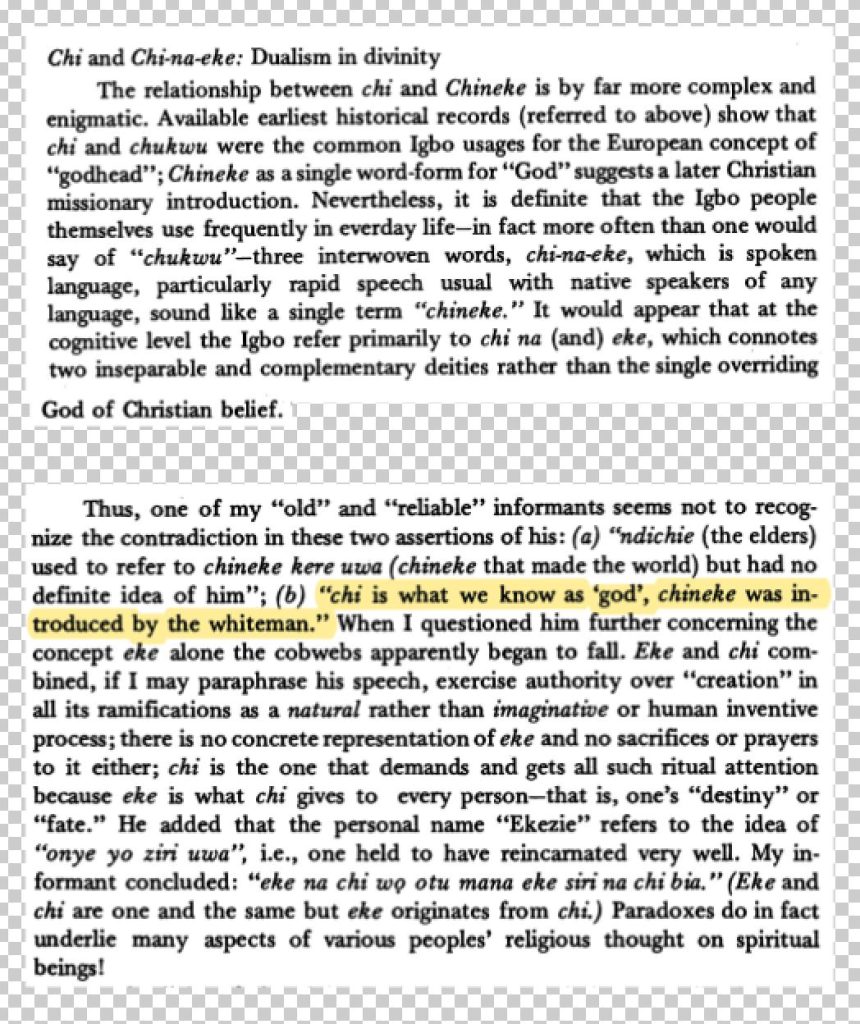 This excerpt, from Herbert M. Cole's "MBARI" (1982), captures this intriguing duality within the concept of Chineke